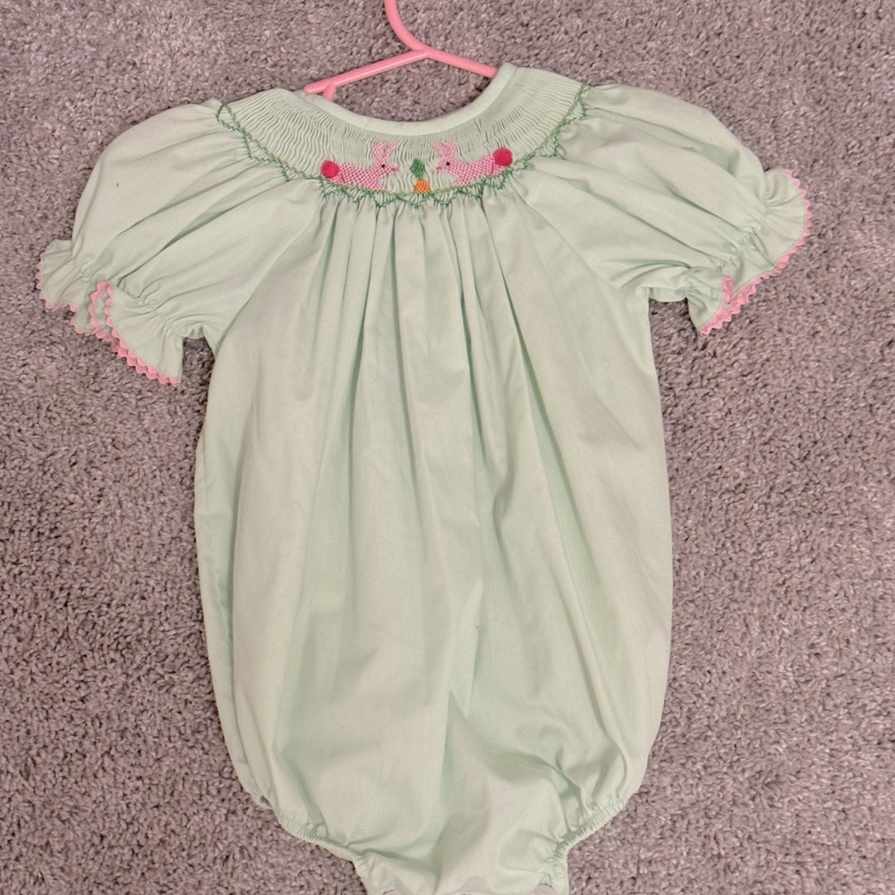 Easter smocked romper bubble
